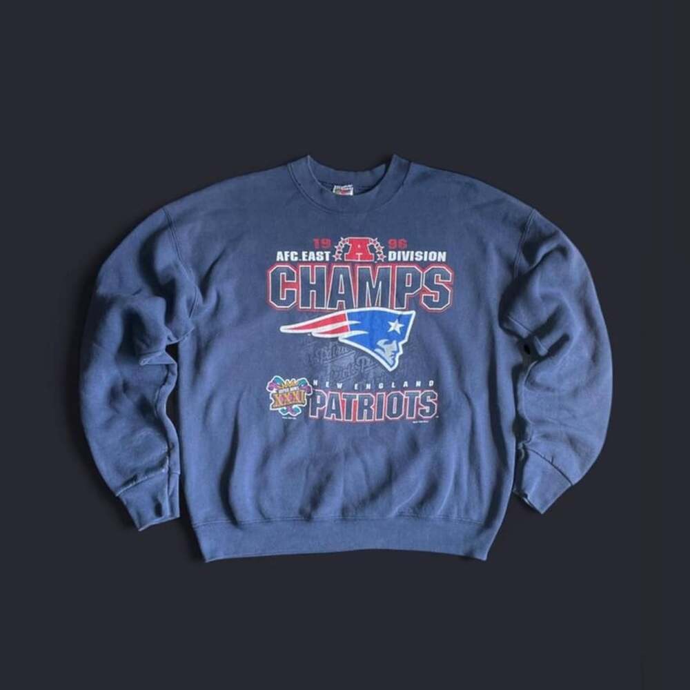 Vintage 90s New England Patriots Sweater Mens Large AFC Champions